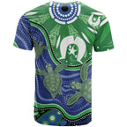 Torres Strait Islands T Shirt Dhari Turtles Sea Animal Aboriginal Dot Art