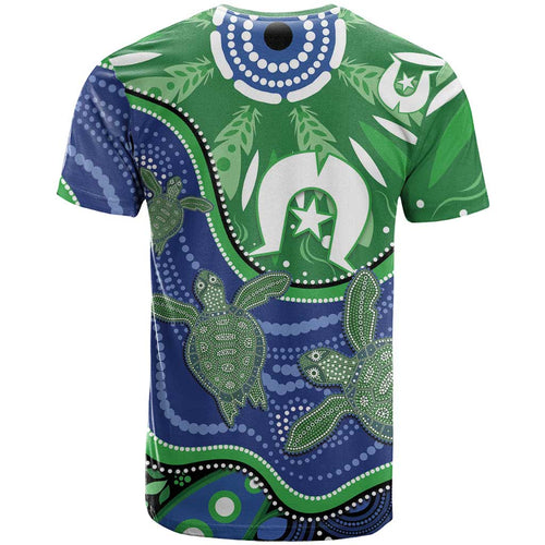 Torres Strait Islands T Shirt Dhari Turtles Sea Animal Aboriginal Dot Art