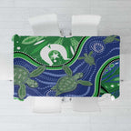 Torres Strait Islands Tablecloth Dhari Turtles Sea Animal Aboriginal Dot Art