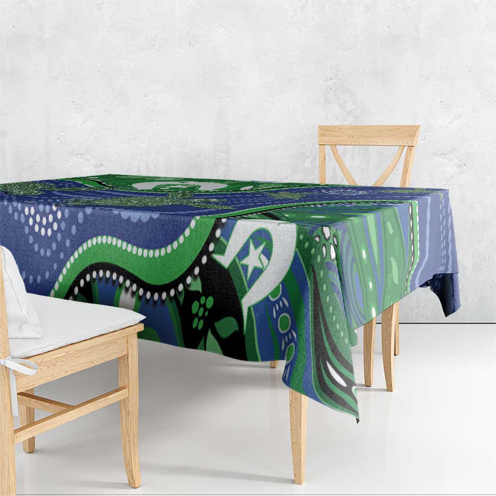 Torres Strait Islands Tablecloth Dhari Turtles Sea Animal Aboriginal Dot Art