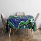 Torres Strait Islands Tablecloth Dhari Turtles Sea Animal Aboriginal Dot Art