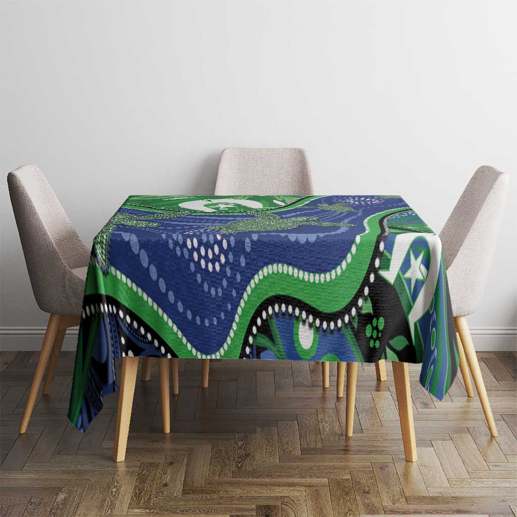 Torres Strait Islands Tablecloth Dhari Turtles Sea Animal Aboriginal Dot Art