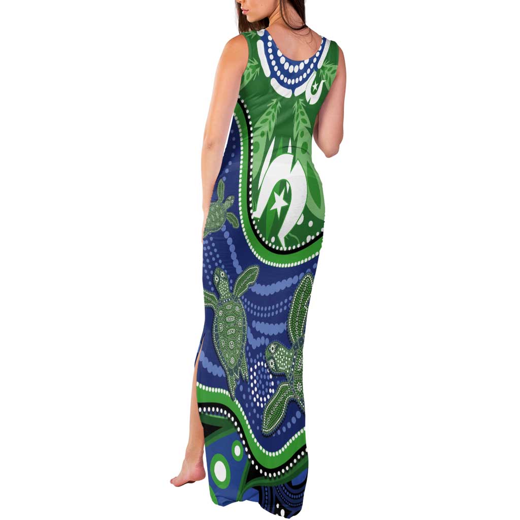 Torres Strait Islands Tank Maxi Dress Dhari Turtles Sea Animal Aboriginal Dot Art