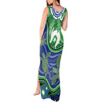 Torres Strait Islands Tank Maxi Dress Dhari Turtles Sea Animal Aboriginal Dot Art