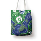 Torres Strait Islands Tote Bag Dhari Turtles Sea Animal Aboriginal Dot Art