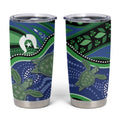 Torres Strait Islands Tumbler Cup Dhari Turtles Sea Animal Aboriginal Dot Art