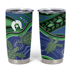 Torres Strait Islands Tumbler Cup Dhari Turtles Sea Animal Aboriginal Dot Art