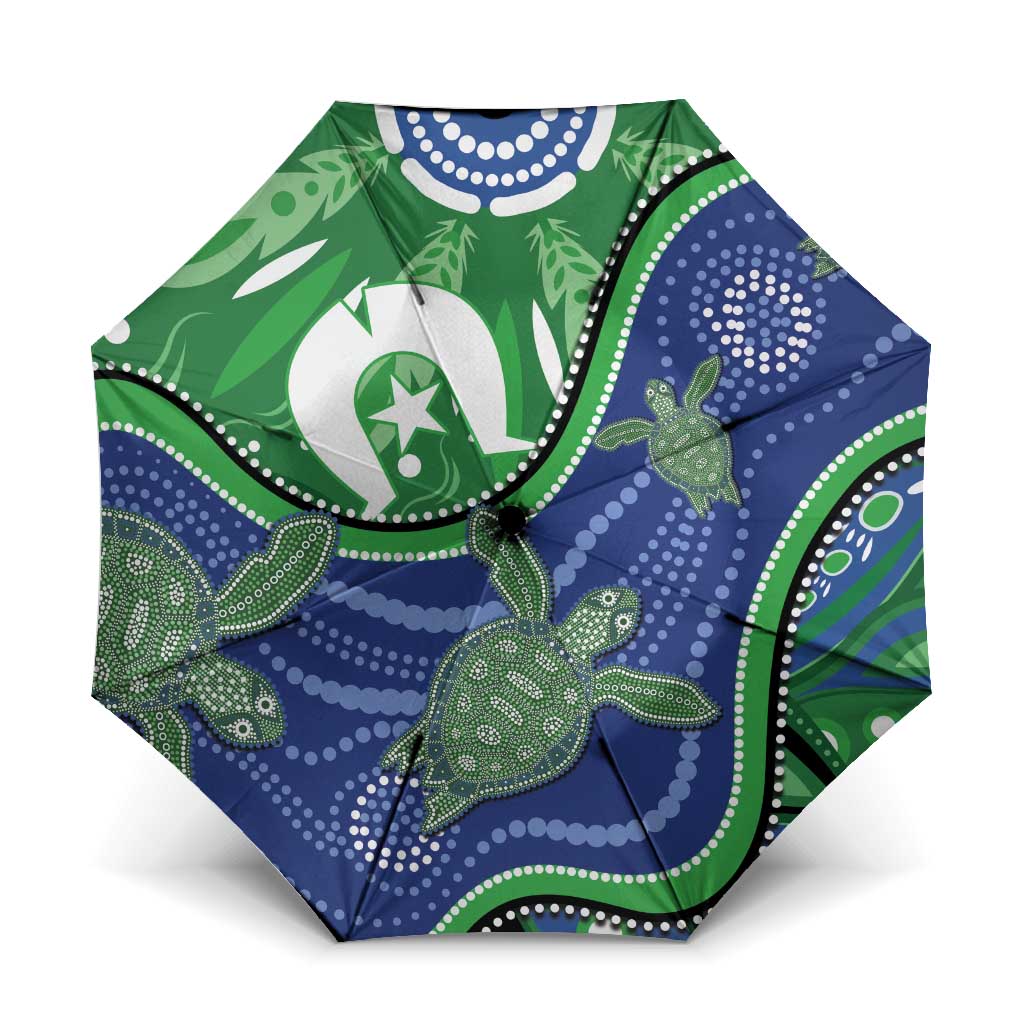 Torres Strait Islands Umbrella Dhari Turtles Sea Animal Aboriginal Dot Art