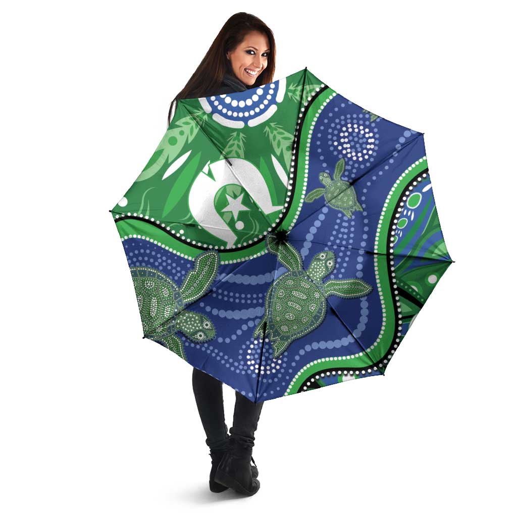 Torres Strait Islands Umbrella Dhari Turtles Sea Animal Aboriginal Dot Art