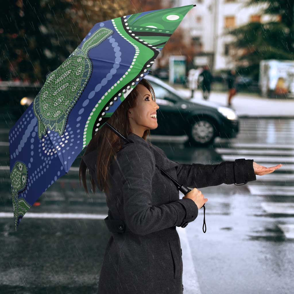 Torres Strait Islands Umbrella Dhari Turtles Sea Animal Aboriginal Dot Art