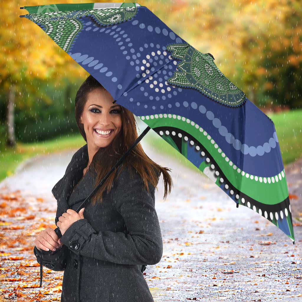 Torres Strait Islands Umbrella Dhari Turtles Sea Animal Aboriginal Dot Art