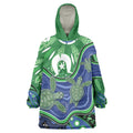 Torres Strait Islands Wearable Blanket Hoodie Dhari Turtles Sea Animal Aboriginal Dot Art