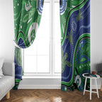 Torres Strait Islands Window Curtain Dhari Turtles Sea Animal Aboriginal Dot Art