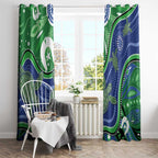Torres Strait Islands Window Curtain Dhari Turtles Sea Animal Aboriginal Dot Art