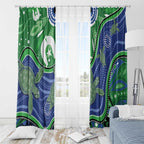 Torres Strait Islands Window Curtain Dhari Turtles Sea Animal Aboriginal Dot Art