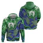 Torres Strait Islands Zip Hoodie Dhari Turtles Sea Animal Aboriginal Dot Art