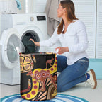 Kangaroo Australia Laundry Basket Aussie Aboriginal Dot Art