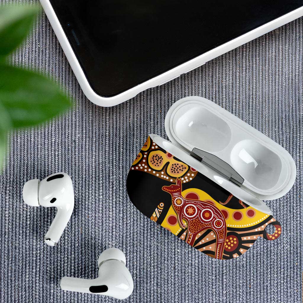 Kangaroo Australia AirPods Case Aussie Aboriginal Dot Art