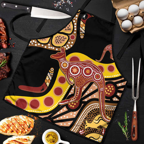 Kangaroo Australia Apron Aussie Aboriginal Dot Art