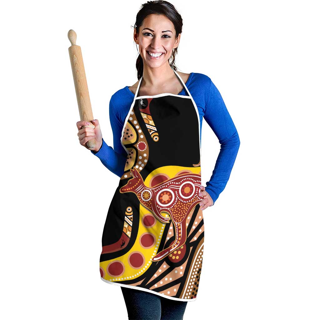 Kangaroo Australia Apron Aussie Aboriginal Dot Art