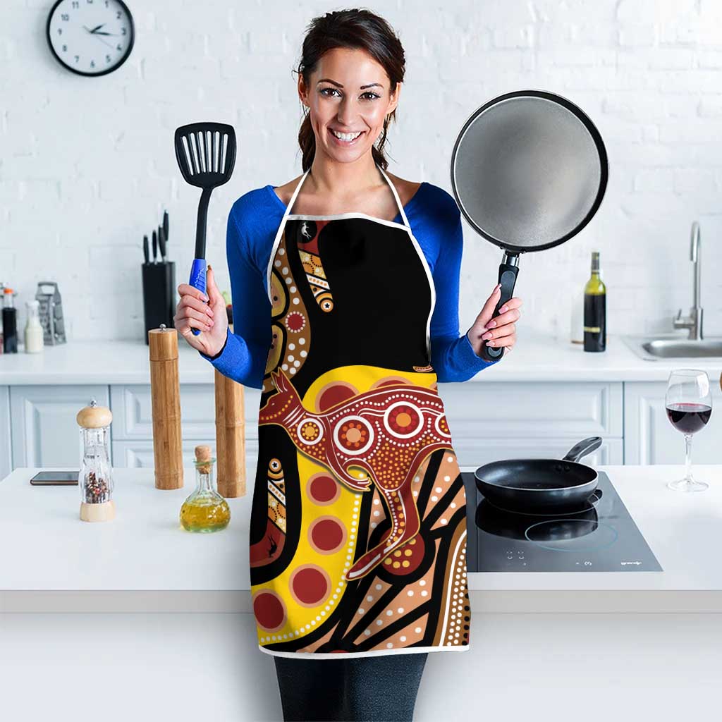 Kangaroo Australia Apron Aussie Aboriginal Dot Art