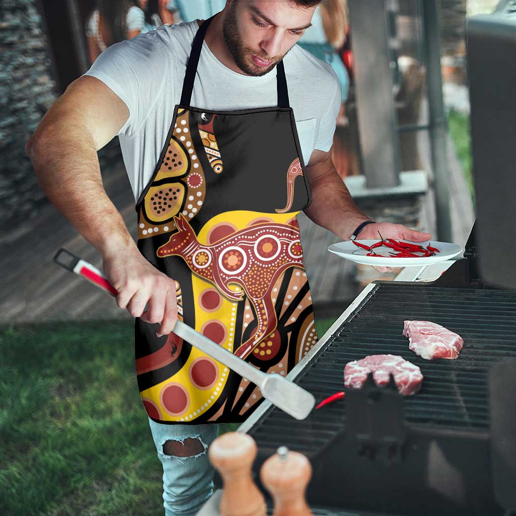 Kangaroo Australia Apron Aussie Aboriginal Dot Art