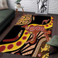 Kangaroo Australia Area Rug Aussie Aboriginal Dot Art