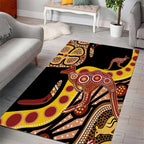 Kangaroo Australia Area Rug Aussie Aboriginal Dot Art