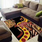 Kangaroo Australia Area Rug Aussie Aboriginal Dot Art
