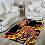 Kangaroo Australia Area Rug Aussie Aboriginal Dot Art