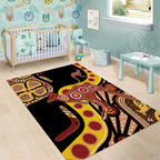 Kangaroo Australia Area Rug Aussie Aboriginal Dot Art