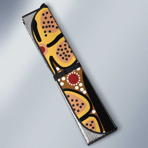 Kangaroo Australia Auto Sun Shade Aussie Aboriginal Dot Art