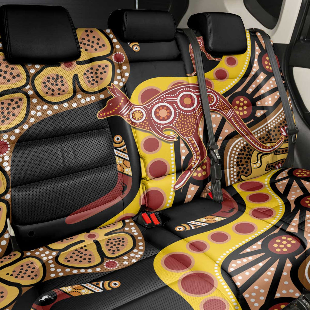 Kangaroo Australia Back Car Seat Cover Aussie Aboriginal Dot Art