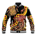 Kangaroo Australia Baseball Jacket Aussie Aboriginal Dot Art