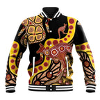 Kangaroo Australia Baseball Jacket Aussie Aboriginal Dot Art