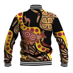 Kangaroo Australia Baseball Jacket Aussie Aboriginal Dot Art