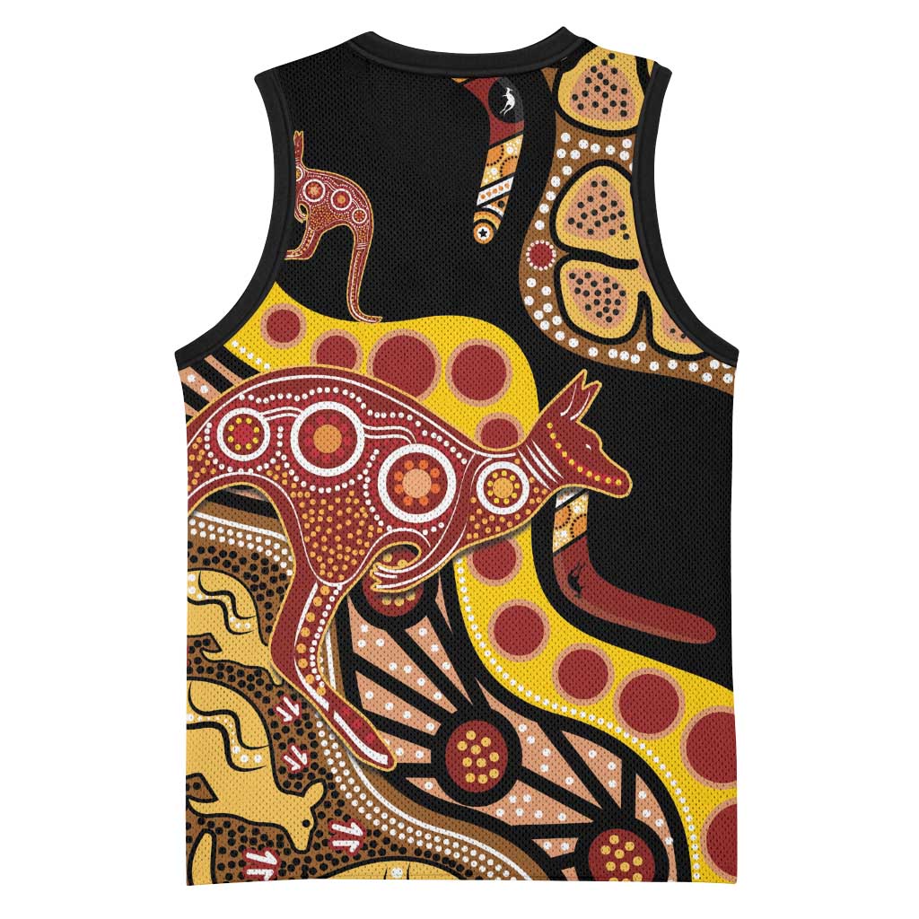 Kangaroo Australia Basketball Jersey Aussie Aboriginal Dot Art