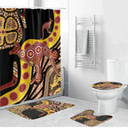Kangaroo Australia Bathroom Set Aussie Aboriginal Dot Art