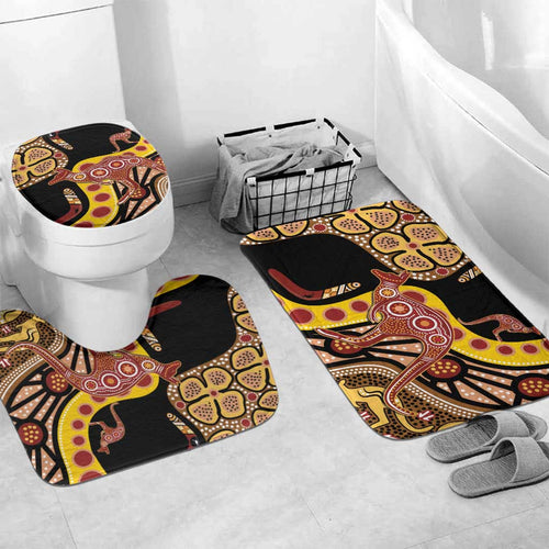 Kangaroo Australia Bathroom Set Aussie Aboriginal Dot Art
