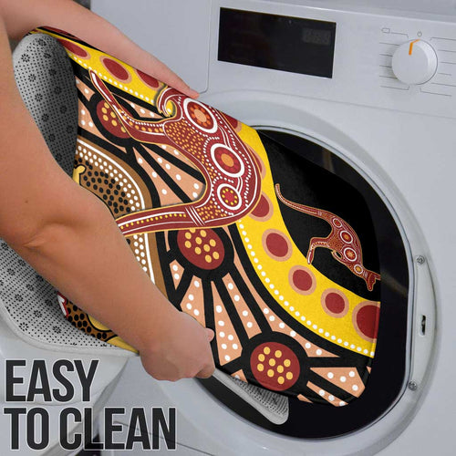 Kangaroo Australia Bathroom Set Aussie Aboriginal Dot Art