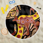 Kangaroo Australia Beach Blanket Aussie Aboriginal Dot Art