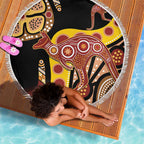 Kangaroo Australia Beach Blanket Aussie Aboriginal Dot Art