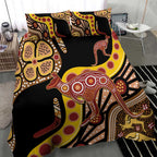 Kangaroo Australia Bedding Set Aussie Aboriginal Dot Art
