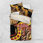 Kangaroo Australia Bedding Set Aussie Aboriginal Dot Art