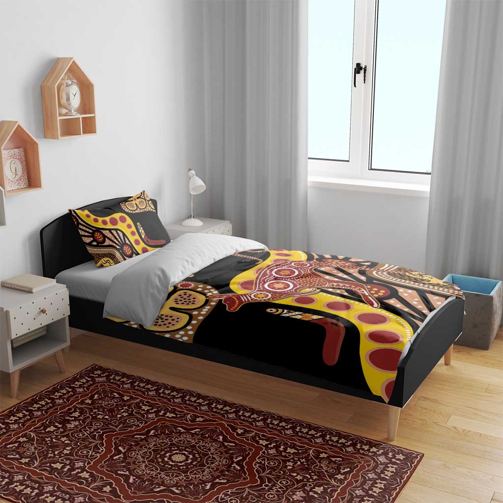 Kangaroo Australia Bedding Set Aussie Aboriginal Dot Art