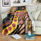 Kangaroo Australia Blanket Aussie Aboriginal Dot Art