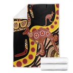 Kangaroo Australia Blanket Aussie Aboriginal Dot Art