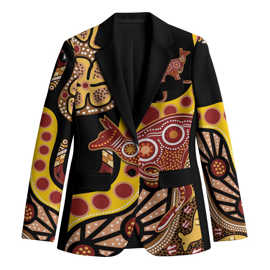Kangaroo Australia Blazer Aussie Aboriginal Dot Art