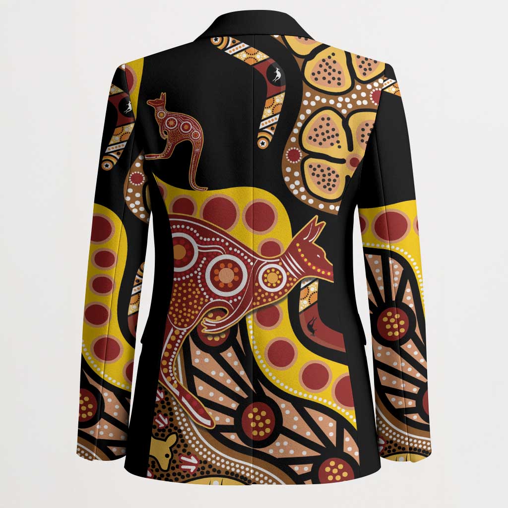 Kangaroo Australia Blazer Aussie Aboriginal Dot Art