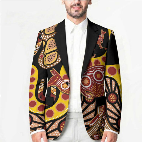 Kangaroo Australia Blazer Aussie Aboriginal Dot Art